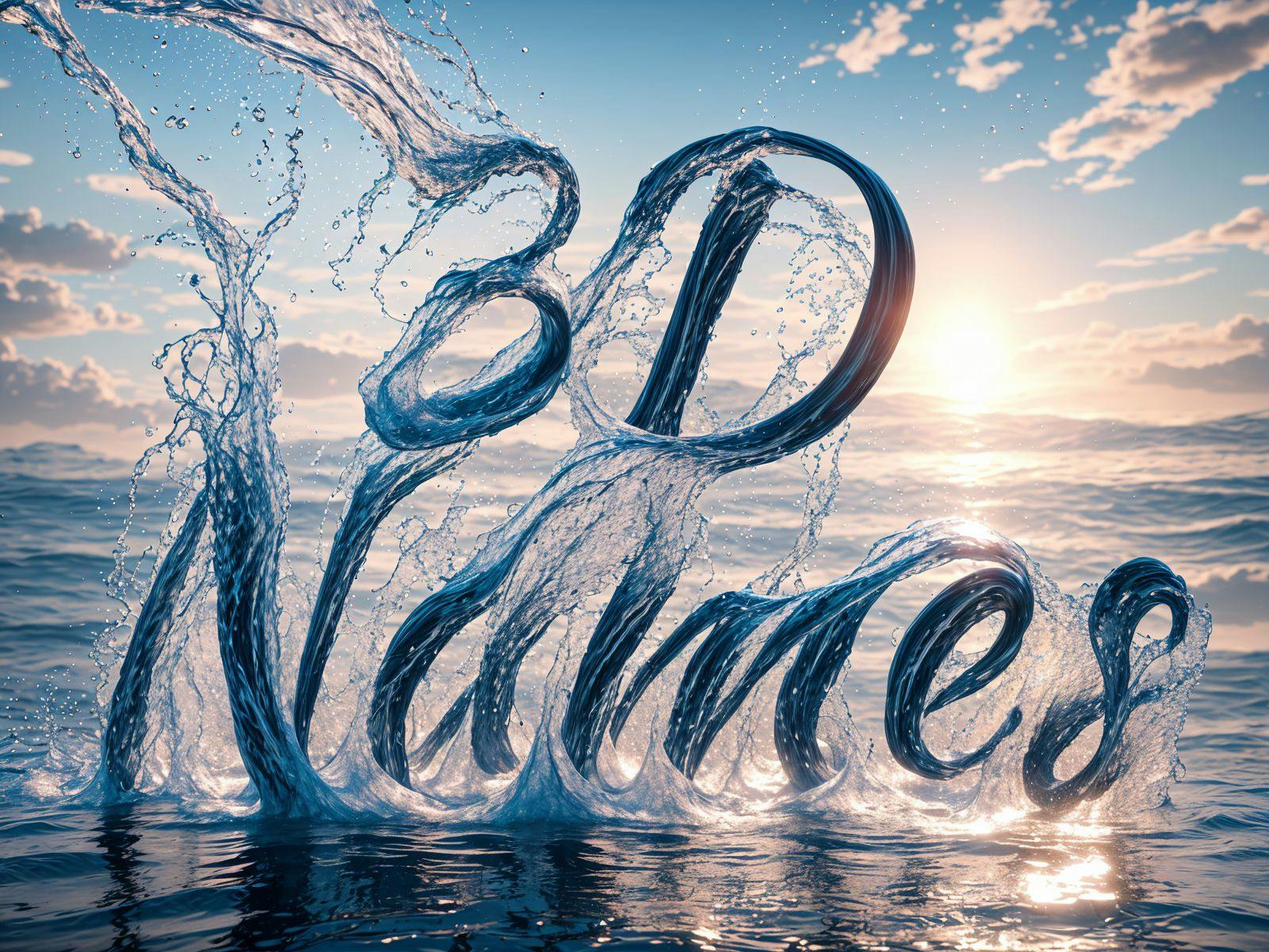 3D Names Water Splash